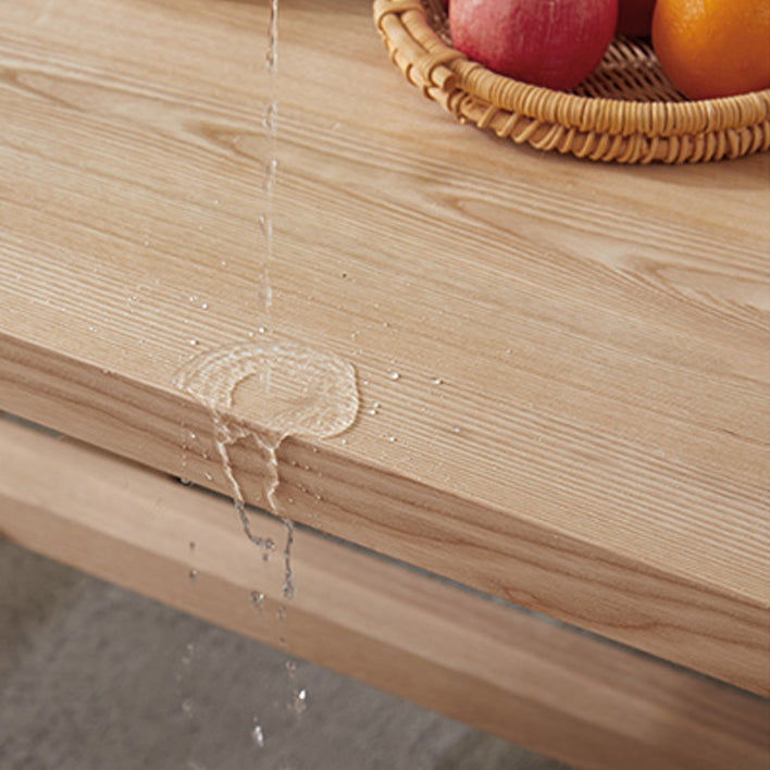Pine Wooden Rectangle Table Modern Dining Table with Trestle Base for Restaurant