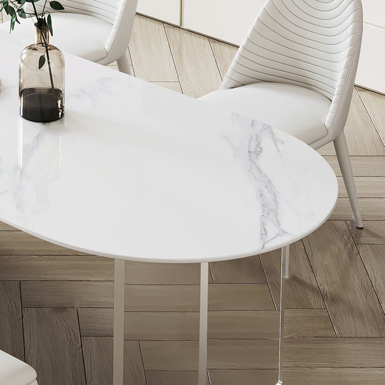 Acrylic Contemporary Free Form Dining Table Sintered Stone Top Table for Dining Room
