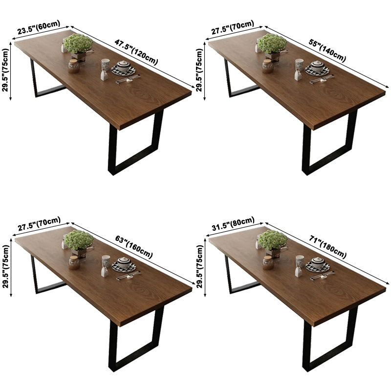 Rectangle Table Dining Table Industrial Dinner Room Solid Wood Table with Sled Base