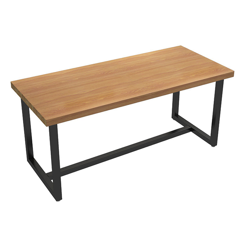 Industrial Rectangle Dining Table Solid Wood Table with Trestle Base for Home Kitchen Dinner
