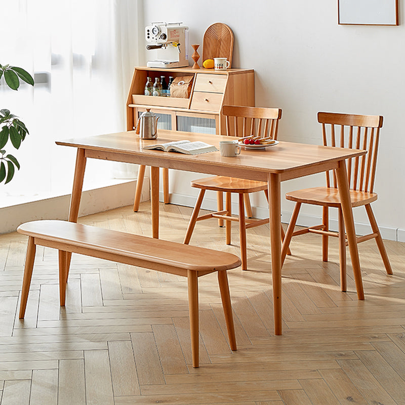 Moderne massive Holzküche Esstisch Standard Rechteck Form Esstisch mit 4 Beinen Basis