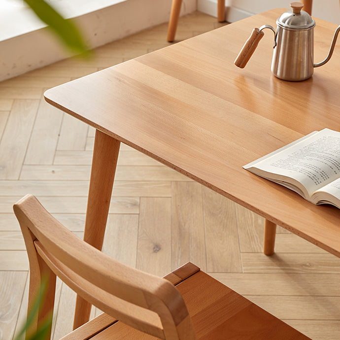Moderne massive Holzküche Esstisch Standard Rechteck Form Esstisch mit 4 Beinen Basis
