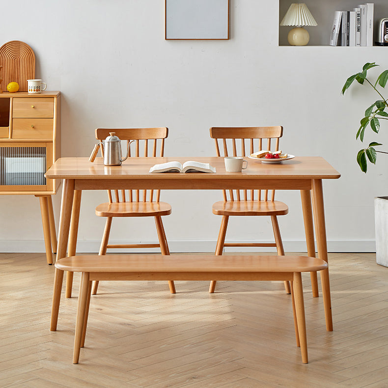 Moderne massive Holzküche Esstisch Standard Rechteck Form Esstisch mit 4 Beinen Basis