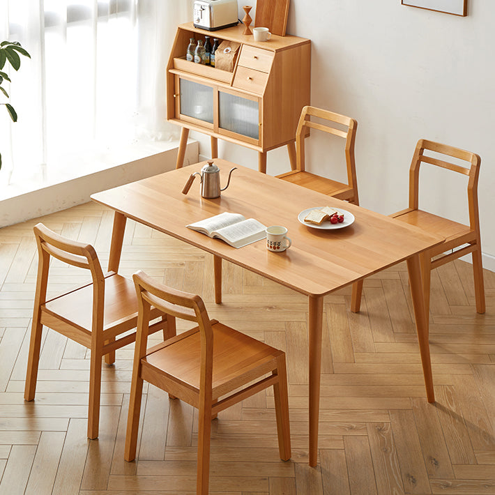 Moderne massive Holzküche Esstisch Standard Rechteck Form Esstisch mit 4 Beinen Basis