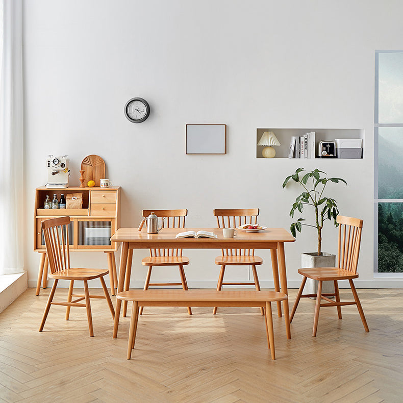 Moderne massive Holzküche Esstisch Standard Rechteck Form Esstisch mit 4 Beinen Basis