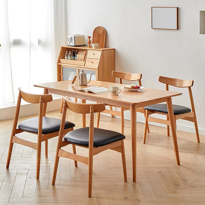 Moderne massive Holzküche Esstisch Standard Rechteck Form Esstisch mit 4 Beinen Basis