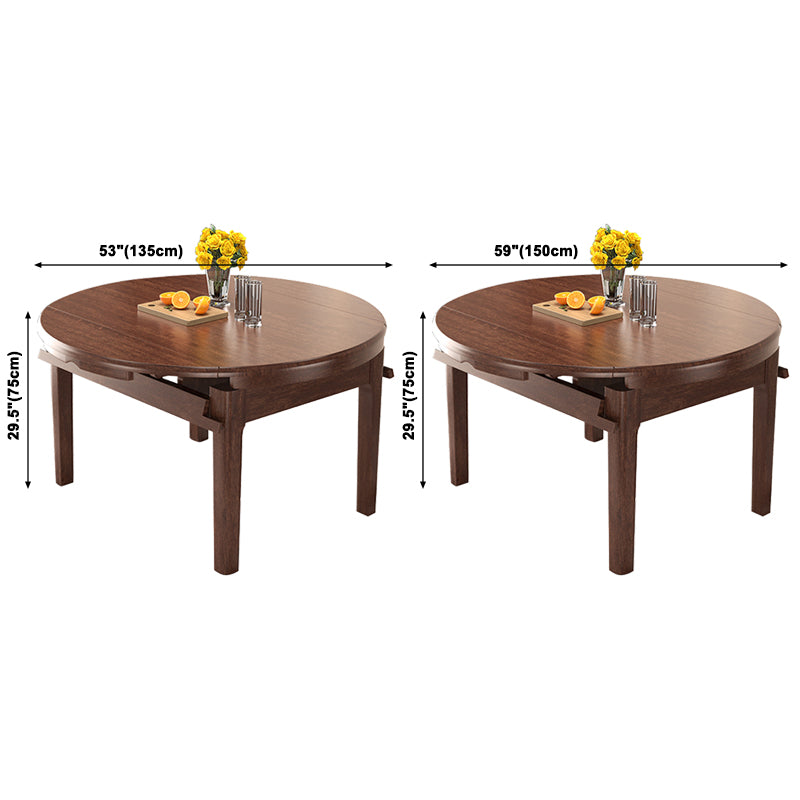 Table ronde en bois en bois en noyer extensible avec 4 jambes pour le restaurant