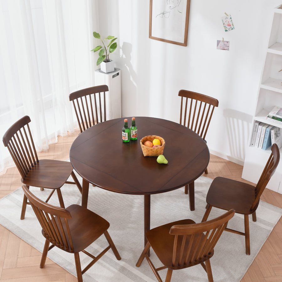 Tavolo in legno in legno di gomma moderna 4 gambe rotonde per la casa mobili da cucina da cucina