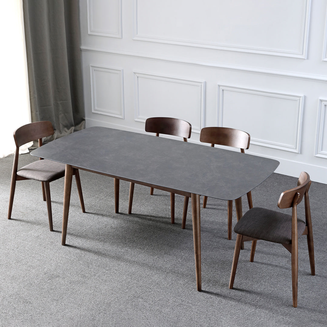 Stile contemporaneo Home Sinterizzato Sinterizzato Tavolo da pranzo Tavolo a forma di rettangolo con 4 gambe Base