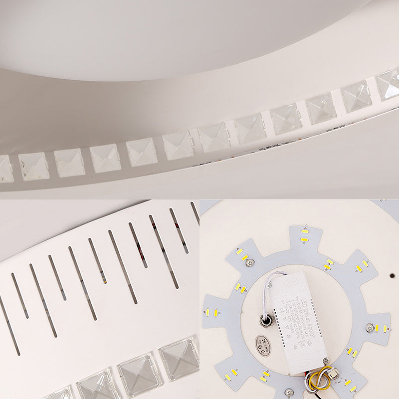 Moderne unieke ronde plafondlampen Inbouw 1-lichts Inbouw plafondlampen in wit voor slaapkamer