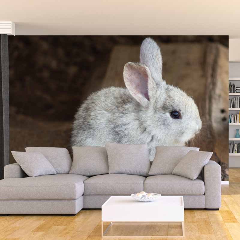 Customized Lovely Rabbit Mural Environment Friendly Wallpaper for Guest Room