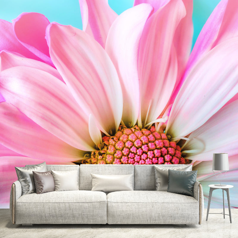 Customized Close Up Daisy Mural Environment Friendly Wallpaper for Guest Room