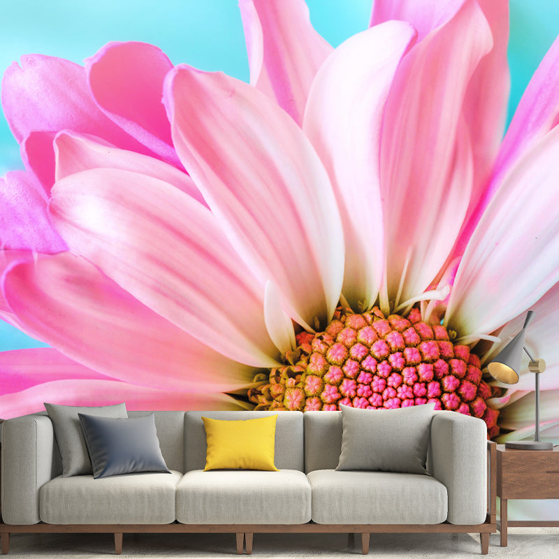Customized Close Up Daisy Mural Environment Friendly Wallpaper for Guest Room