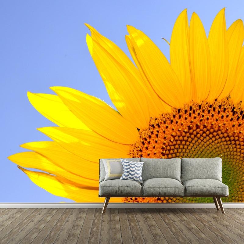 Horizontal Photography Sunflower Wall Mural for Living Room Girls Women Bedroom