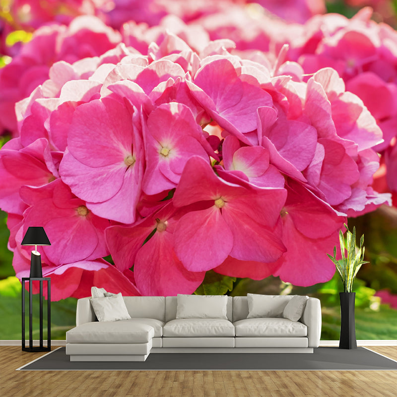 Horizontal Photography Hydrangea Wall Mural for Living Room Girls Women Bedroom