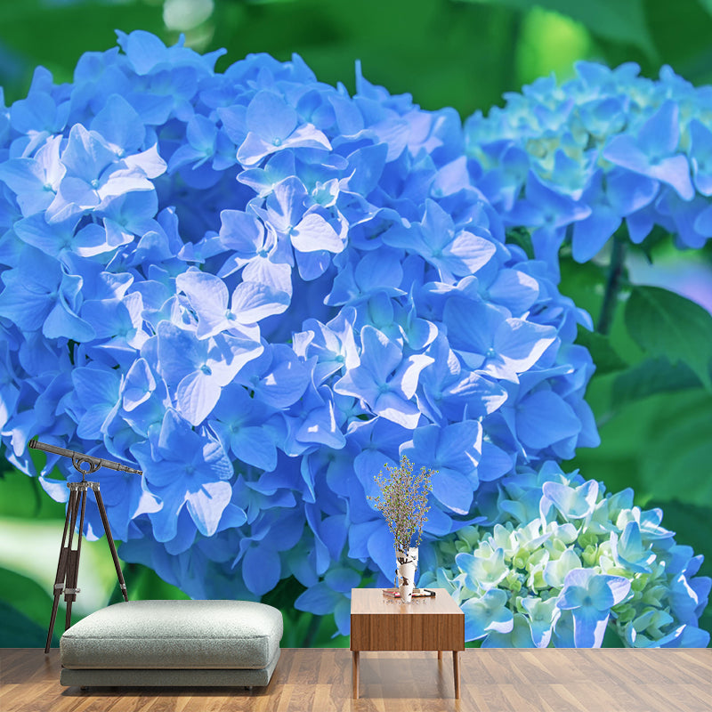 Horizontal Photography Hydrangea Wall Mural for Living Room Girls Women Bedroom
