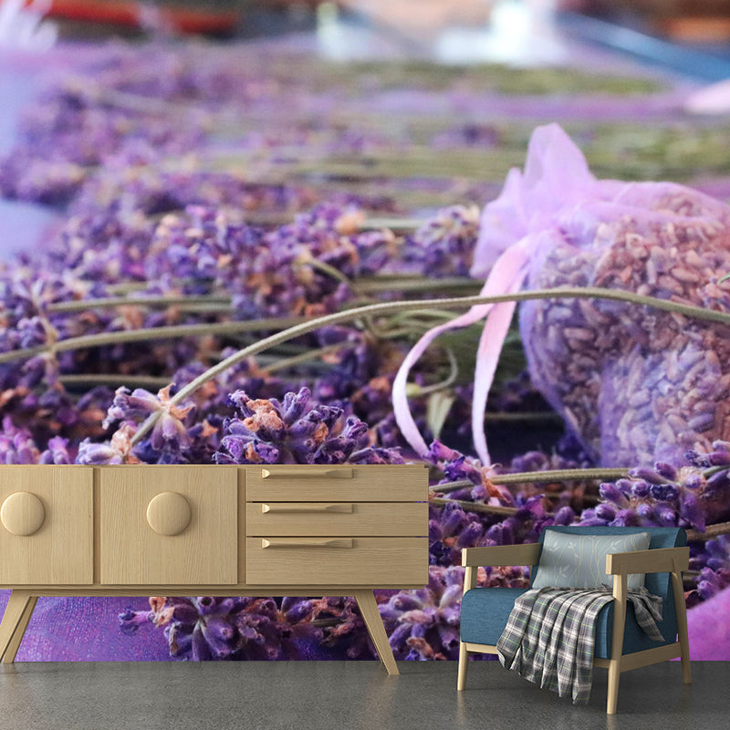 Horizontal Photography Lavender Wall Mural for Living Room Girls Women Bedroom