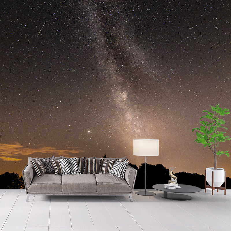 Stars and Universe Mural Wallpaper Washable Wall Covring for Boys' Bedroom