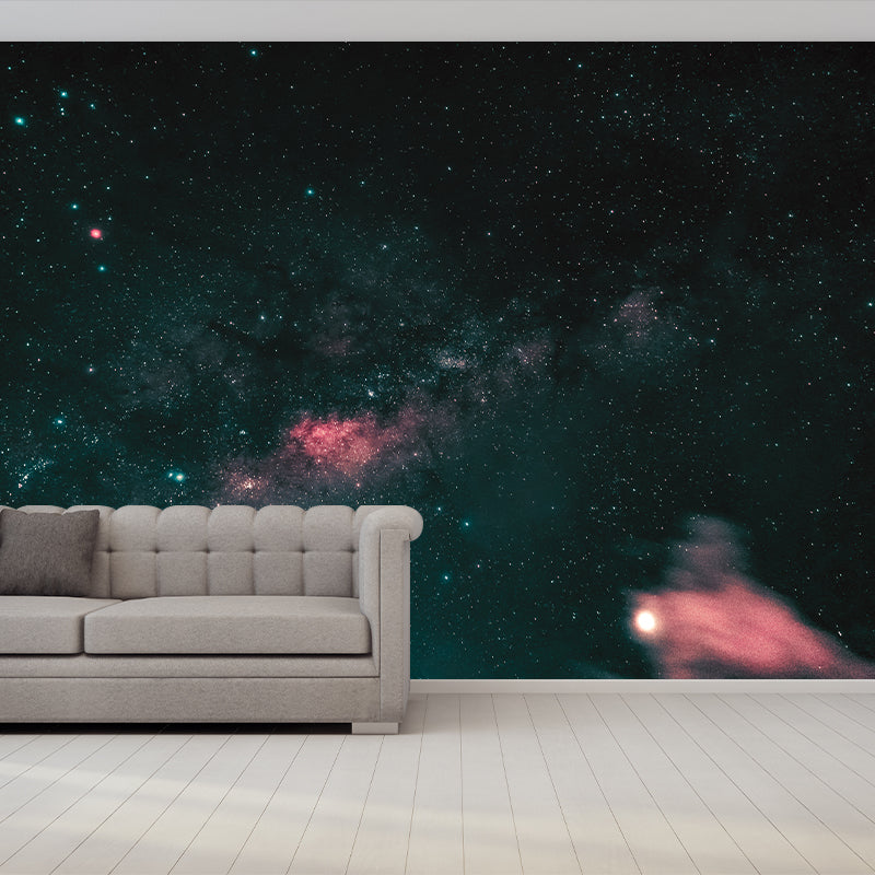 Stars and Universe Mural Wallpaper Washable Wall Covring for Boys' Bedroom