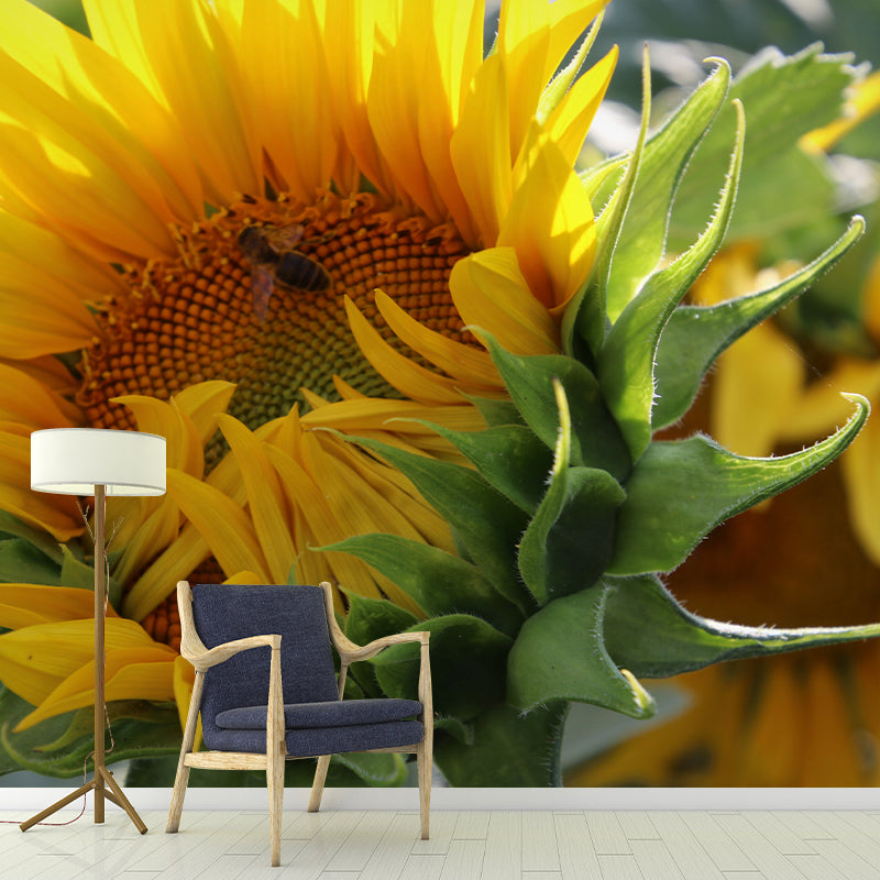 Yellow Sunflower Wall Mural Decals Home Decoration Girls' Bedroom Wall Decor