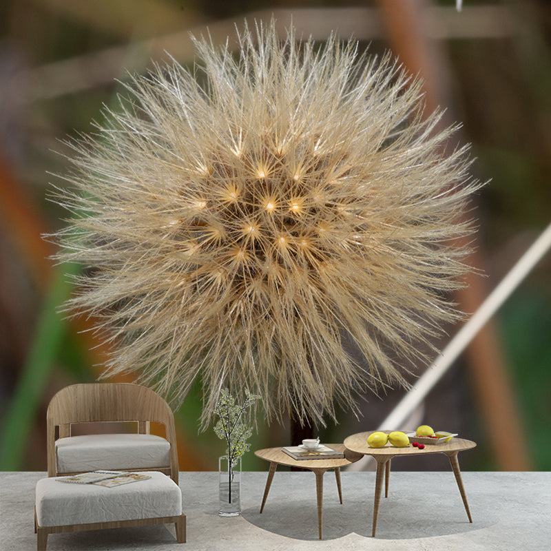 Dandelion Seeds Wall Mural Decal Moisture Resistant Home Decor in Light Color