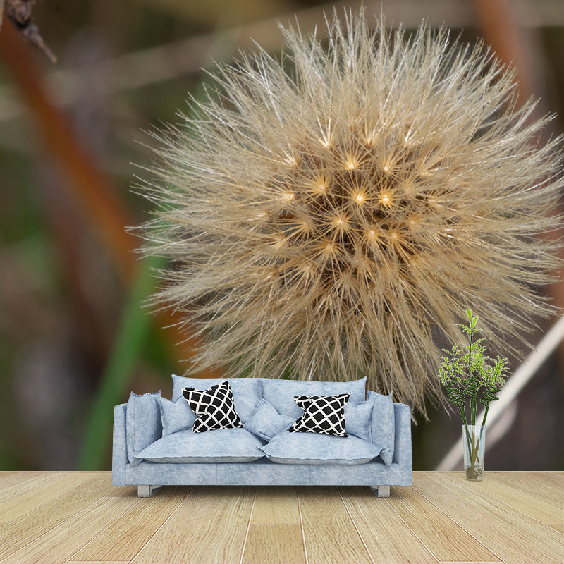 Dandelion Seeds Wall Mural Decal Moisture Resistant Home Decor in Light Color