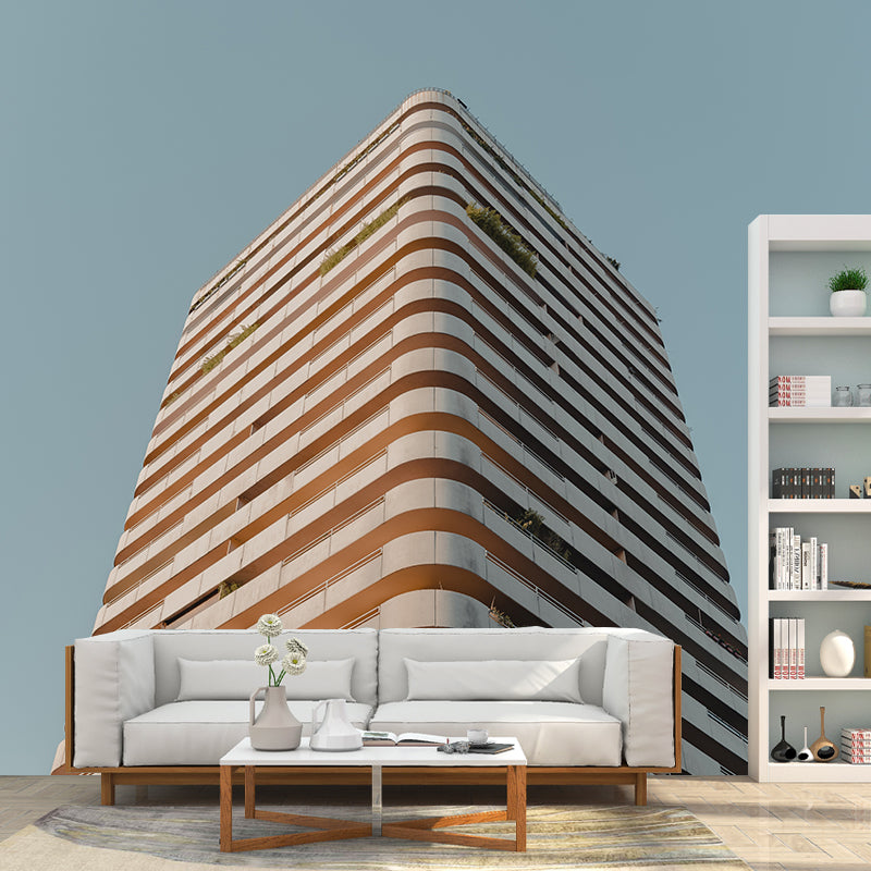 Modern City Building Mural Decal for Living Room, Personalized Size Available