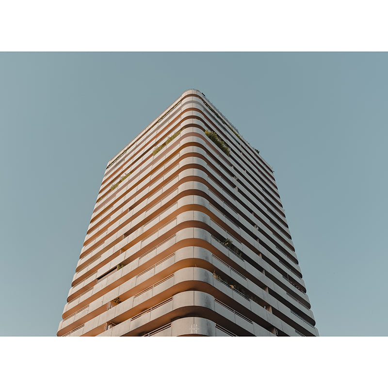 Modern City Building Mural Decal for Living Room, Personalized Size Available