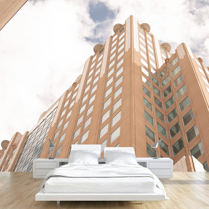 Urban Architecture Mural Wallpaper Moisture Resistant Wall Decor for Guest Room Decor