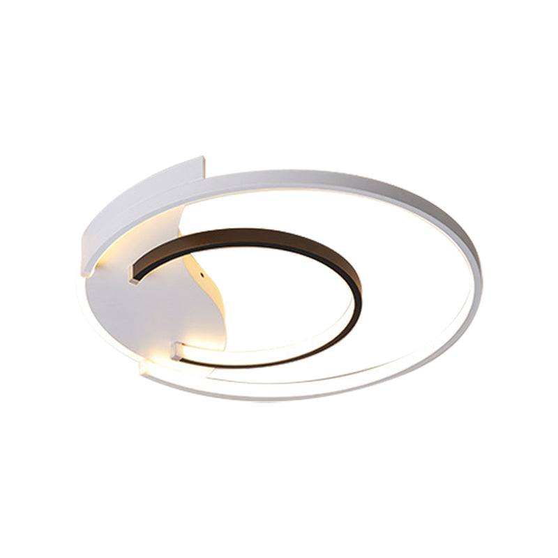 Luces de techo únicas blancas modernas con iluminación empotrada de doble anillo de 16 "/ 19,5", ajuste continuo/cálido/blanco