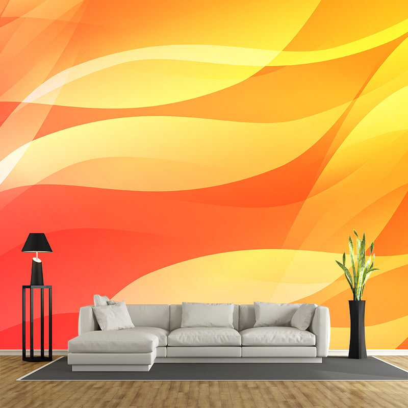 Modern Abstract Illustration Wall Mural Mildew Resistant Wall Decor for Living Room