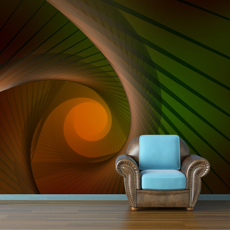 Modern Abstract Illustration Wall Mural Mildew Resistant Wall Decor for Living Room