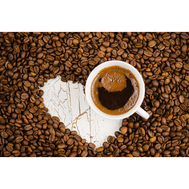 Coffee Beans Mural Wallpaper Decorative Coffee Bar Wall Art in Soft Color