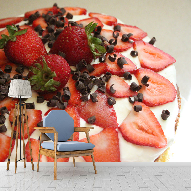 Cake Dessert Mural Wallpaper Moisture Resistant for Cake Shop, Personalized Size Available