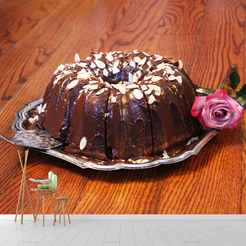 Modern Bakery Decoration Dessert Mural Wallpaper Moisture Resistant, Personalized Size Available