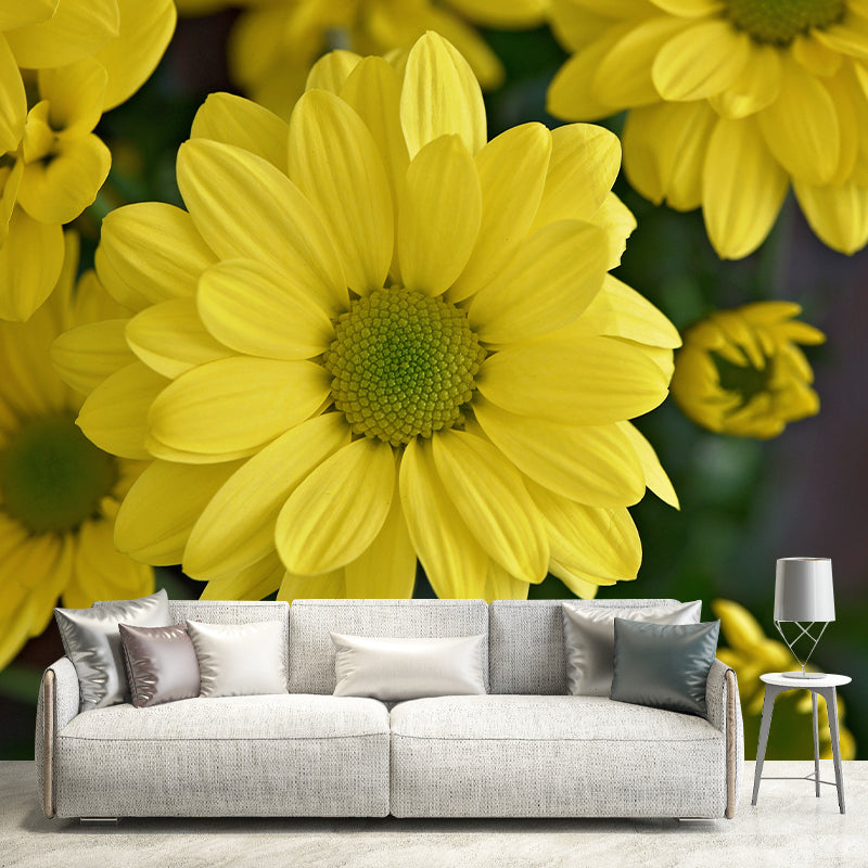 Blooming Flower Mural Modern Eco-friendly Wall Covering for Sitting Room