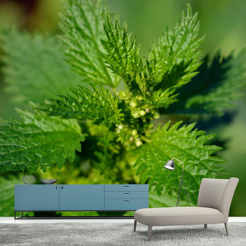 Customized Nettle Mural Light Color Wall Decor Mildew Resistant for Living Room