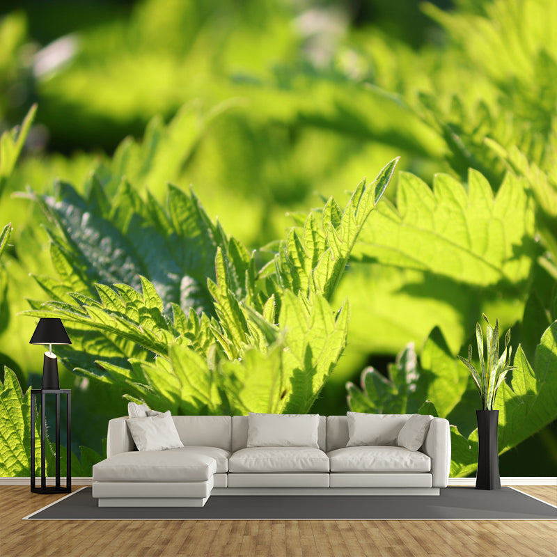 Customized Nettle Mural Light Color Wall Decor Mildew Resistant for Living Room