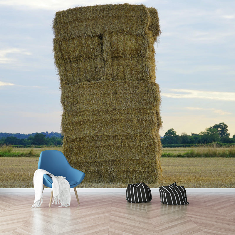 Customized Straw Bale Mural Decal Wall Decor Mildew Resistant for Living Room