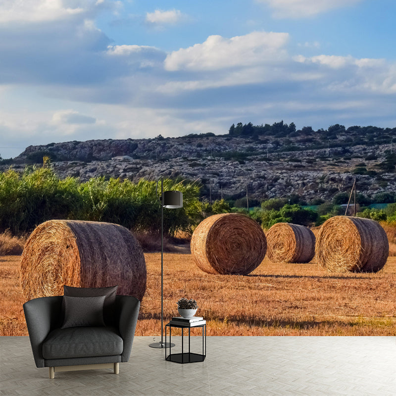 Customized Straw Bale Mural Decal Wall Decor Mildew Resistant for Living Room