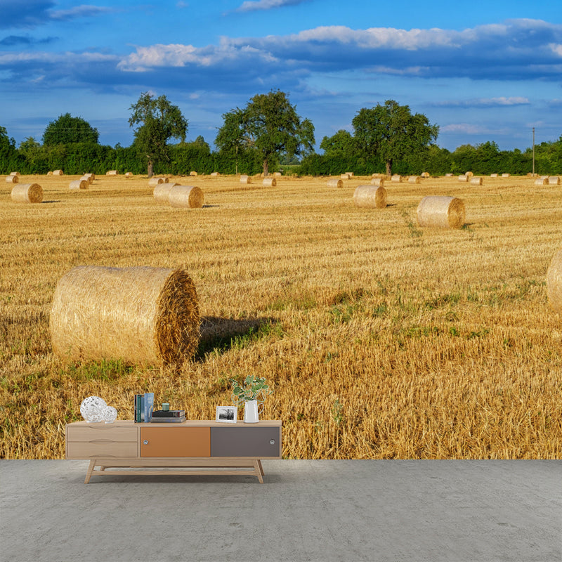 Customized Straw Bale Mural Decal Wall Decor Mildew Resistant for Living Room