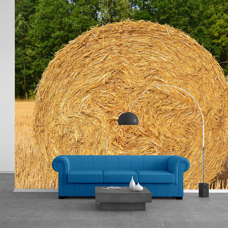 Customized Modern Straw Bale Mural Decal Light Color Wall Decor Mildew Resistant for Living Room