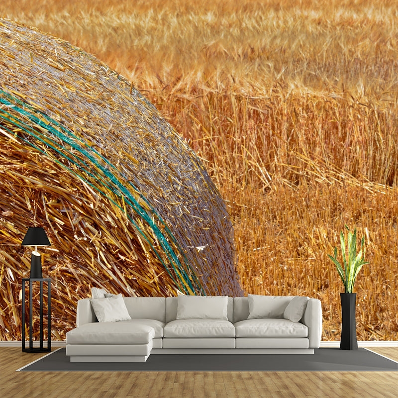 Customized Modern Straw Bale Mural Decal Light Color Wall Decor Mildew Resistant for Living Room