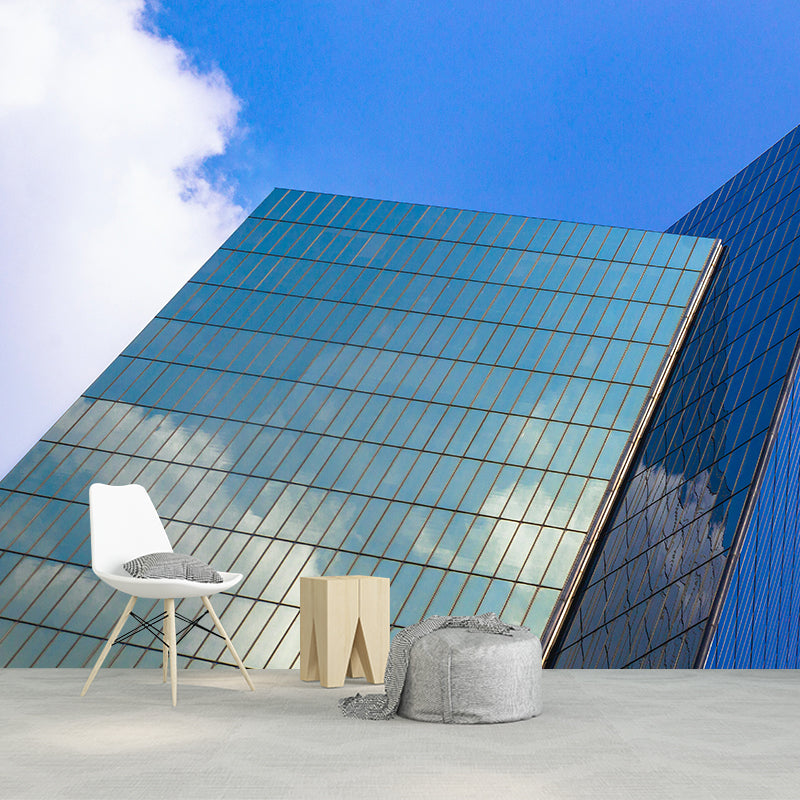 Modern Design Building Wall Mural for Meeting Room, Personalized Size Available