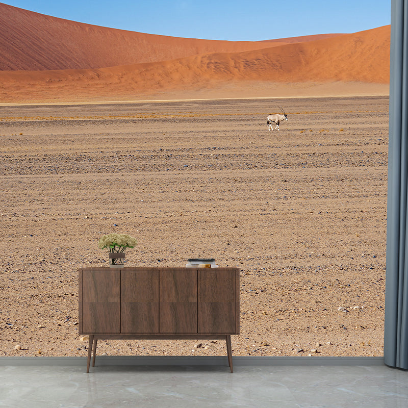 Dry Desert Scenery Mural Stain Resistant Modernist Coffee Shop Wall Decor