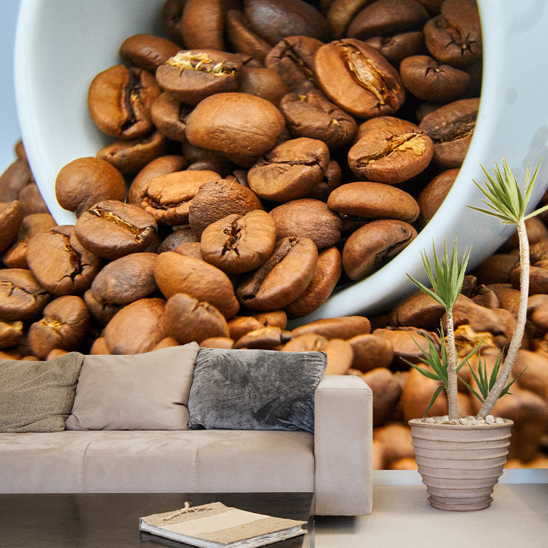 Aromatic Coffee Beans Wall Paper Murals Contemporary Style Coffee Shop Wall Decor
