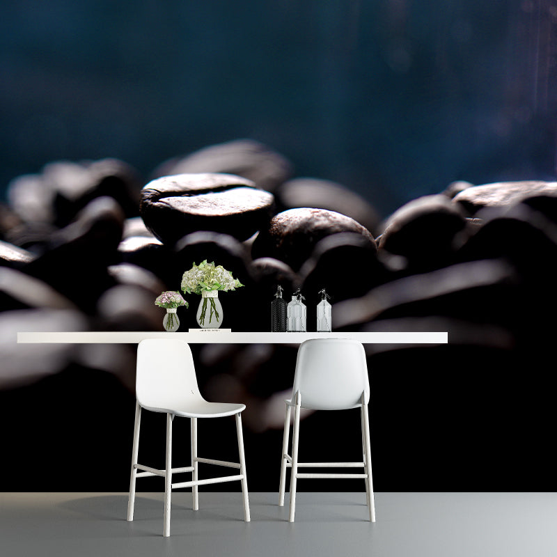 Contemporary Cafe Decoration Coffee Beans Wall Paper Murals, Made to Measure