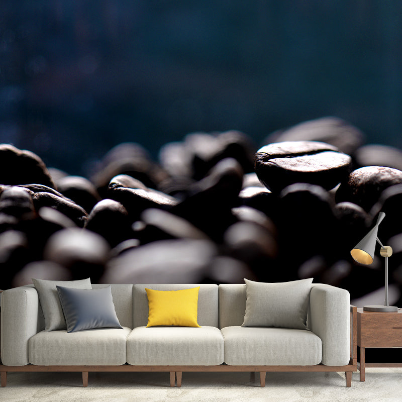 Contemporary Cafe Decoration Coffee Beans Wall Paper Murals, Made to Measure