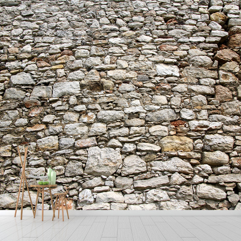 Stone Brick Wall Background Wall Covering for Living Room, Moisture Resistant