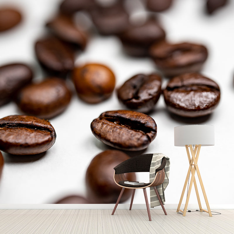 Coffee Beans Wall Mural Minimalist Decoration for Coffee Shop, Personalized Size Available